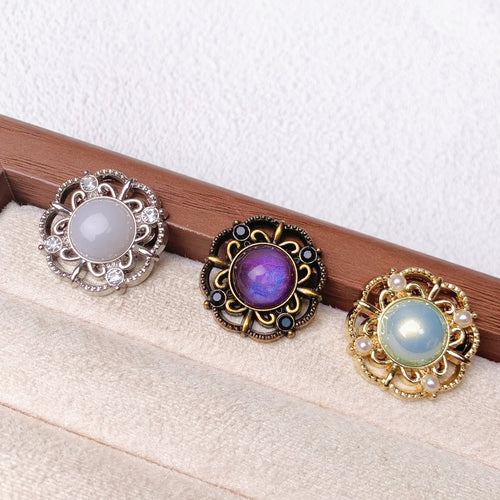 Metal small fragrant buttons, high-end women's clothes, coats, windbreaker buttons, clothes decoration accessories, flower buttons